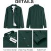 COOFANDY Men’s Button Down Waffle Shirt Jacket Casual Long Sleeve Shacket Lightweight Overshirts with Flap Pockets(Dark Green)