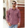 COOFANDY Men’s Button Down Waffle Shirt Jacket Casual Long Sleeve Shacket Lightweight Overshirts with Flap Pockets(Gray Purple)