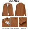 COOFANDY Men’s Button Down Waffle Shirt Jacket Casual Long Sleeve Shacket Lightweight Overshirts with Flap Pockets(Light Brown)