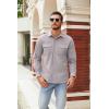 COOFANDY Men’s Button Down Waffle Shirt Jacket Casual Long Sleeve Shacket Lightweight Overshirts with Flap Pockets(Light Gray)