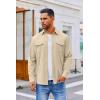 COOFANDY Men’s Button Down Waffle Shirt Jacket Casual Long Sleeve Shacket Lightweight Overshirts with Flap Pockets(Light Khaki)
