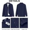 COOFANDY Men’s Button Down Waffle Shirt Jacket Casual Long Sleeve Shacket Lightweight Overshirts with Flap Pockets(Nave Blue)