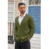 COOFANDY Men’s Cardigan Sweater Long Sleeve Casual V Neck Button Down Knitted Sweater with Pockets(Army Green)