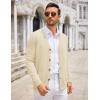COOFANDY Men’s Cardigan Sweater Long Sleeve Casual V Neck Button Down Knitted Sweater with Pockets(Cream)