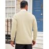COOFANDY Men’s Cardigan Sweater Long Sleeve Casual V Neck Button Down Knitted Sweater with Pockets(Cream)
