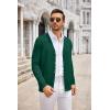 COOFANDY Men’s Cardigan Sweater Long Sleeve Casual V Neck Button Down Knitted Sweater with Pockets(Dark Green)