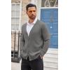 COOFANDY Men’s Cardigan Sweater Long Sleeve Casual V Neck Button Down Knitted Sweater with Pockets(Grey)