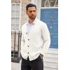 COOFANDY Men’s Cardigan Sweater Long Sleeve Casual V Neck Button Down Knitted Sweater with Pockets(Ivory)