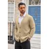 COOFANDY Men’s Cardigan Sweater Long Sleeve Casual V Neck Button Down Knitted Sweater with Pockets(Khaki)