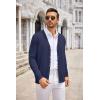 COOFANDY Men’s Cardigan Sweater Long Sleeve Casual V Neck Button Down Knitted Sweater with Pockets(Navy Blue)
