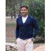 COOFANDY Men’s Cardigan Sweater Long Sleeve Casual V Neck Button Down Knitted Sweater with Pockets(Navy Blue)
