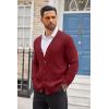 COOFANDY Men’s Cardigan Sweater Long Sleeve Casual V Neck Button Down Knitted Sweater with Pockets(Wine Red)