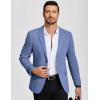 COOFANDY Mens Casual Blazer Knit Sport Coat Lightweight Two Button Suit Jacket(Blue)