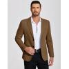 COOFANDY Mens Casual Blazer Knit Sport Coat Lightweight Two Button Suit Jacket(Brown)