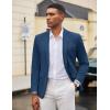 COOFANDY Mens Casual Blazer Knit Sport Coat Lightweight Two Button Suit Jacket(Dark Blue)