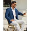 COOFANDY Mens Casual Blazer Knit Sport Coat Lightweight Two Button Suit Jacket(Dark Blue)