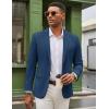 COOFANDY Mens Casual Blazer Knit Sport Coat Lightweight Two Button Suit Jacket(Dark Blue)