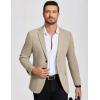 COOFANDY Mens Casual Blazer Knit Sport Coat Lightweight Two Button Suit Jacket(Khaki)
