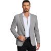 COOFANDY Mens Casual Blazer Knit Sport Coat Lightweight Two Button Suit Jacket(Light Grey)