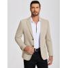 COOFANDY Mens Casual Blazer Knit Sport Coat Lightweight Two Button Suit Jacket(Light Khaki)