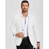 COOFANDY Mens Casual Blazer Knit Sport Coat Lightweight Two Button Suit Jacket(White)
