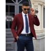 COOFANDY Mens Casual Blazer Knit Sport Coat Lightweight Two Button Suit Jacket(Wine Red)