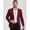 COOFANDY Mens Casual Blazer Knit Sport Coat Lightweight Two Button Suit Jacket(Wine Red)