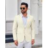 COOFANDY Men’s Casual Blazer Lightweight Sport Coats Two Buttons Slim Fit Suit Jacket for Business Wedding Dress(Beige)