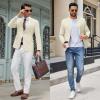 COOFANDY Men’s Casual Blazer Lightweight Sport Coats Two Buttons Slim Fit Suit Jacket for Business Wedding Dress(Beige)