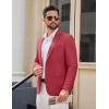 COOFANDY Men’s Casual Blazer Lightweight Sport Coats Two Buttons Slim Fit Suit Jacket for Business Wedding Dress(Dark Red)
