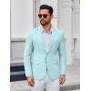 COOFANDY Men’s Casual Blazer Lightweight Sport Coats Two Buttons Slim Fit Suit Jacket for Business Wedding Dress(Light Blue)