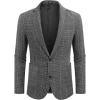 COOFANDY Mens Casual Blazer Slim Fit Sport Coat Lightweight Two Button Suit Jackets(Fine Plaid Blazer- Black)