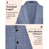 COOFANDY Mens Casual Blazer Slim Fit Sport Coat Lightweight Two Button Suit Jackets(Plaid Blazer- Blue)