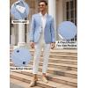 COOFANDY Mens Casual Blazer Slim Fit Sport Coat Lightweight Two Button Suit Jackets(Plaid Blazer- Sky Blue)