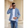 COOFANDY Mens Casual Blazer Slim Fit Suit Jacket Lightweight One Button Business Sport Coats(Blue)