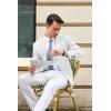 COOFANDY Mens Casual Blazer Slim Fit Suit Jacket Lightweight One Button Business Sport Coats(White)