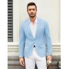COOFANDY Mens Casual Blazer Suit Jackets One Button Sport Coats Lightweight Business Sports Jackets(Light Blue)