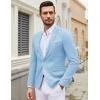COOFANDY Mens Casual Blazer Suit Jackets One Button Sport Coats Lightweight Business Sports Jackets(Light Blue)