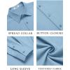 COOFANDY Men’s Casual Button Down Shirt Long Sleeve Untucked Shirt Wrinkle Free Denim Dress Shirt(Clear Blue)