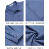 COOFANDY Men’s Casual Button Down Shirt Long Sleeve Untucked Shirt Wrinkle Free Denim Dress Shirt(Denim Blue)