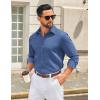 COOFANDY Men’s Casual Button Down Shirt Long Sleeve Untucked Shirt Wrinkle Free Denim Dress Shirt(Denim Blue)