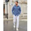 COOFANDY Men’s Casual Button Down Shirt Long Sleeve Untucked Shirt Wrinkle Free Denim Dress Shirt(Denim Blue)