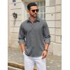 COOFANDY Men’s Casual Button Down Shirt Long Sleeve Untucked Shirt Wrinkle Free Denim Dress Shirt(Grey)