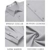 COOFANDY Men’s Casual Button Down Shirt Long Sleeve Untucked Shirt Wrinkle Free Denim Dress Shirt(Light Grey)