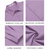 COOFANDY Men’s Casual Button Down Shirt Long Sleeve Untucked Shirt Wrinkle Free Denim Dress Shirt(Light Purple)