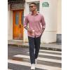 COOFANDY Men’s Casual Button Down Shirt Long Sleeve Untucked Shirt Wrinkle Free Denim Dress Shirt(Purple Red)
