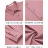 COOFANDY Men’s Casual Button Down Shirt Long Sleeve Untucked Shirt Wrinkle Free Denim Dress Shirt(Purple Red)