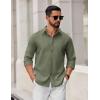 COOFANDY Mens Casual Button Down Shirts Long Sleeve Regualar Fit Dress Shirt Oxford Shirts for Men(Army Green)