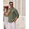 COOFANDY Mens Casual Button Down Shirts Long Sleeve Regualar Fit Dress Shirt Oxford Shirts for Men(Army Green)