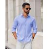 COOFANDY Mens Casual Button Down Shirts Long Sleeve Regualar Fit Dress Shirt Oxford Shirts for Men(Blue)